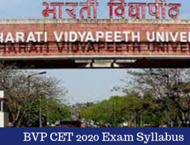 BVP CET 2020 Exam Syllabus| Bharati Vidya Peeth University